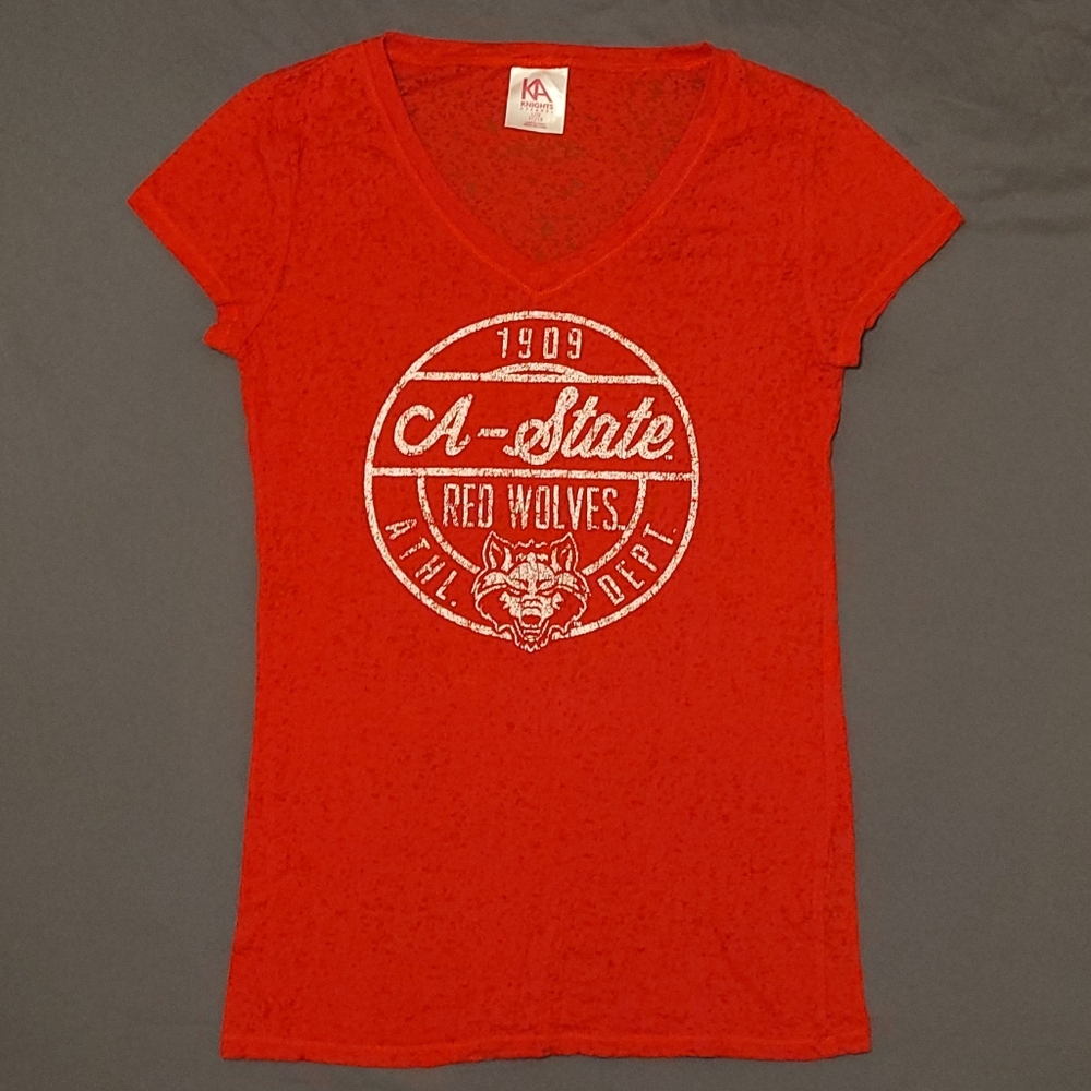 Knights Apparel | Red Lace Arkansas State Tee Large